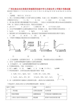 九年级化学上学期月考测试卷新人教版试卷