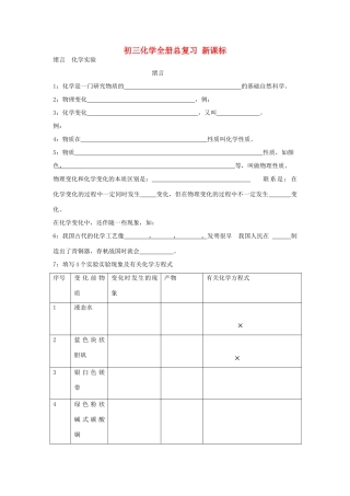 九年级化学全册总复习资料 人教新课标版试卷