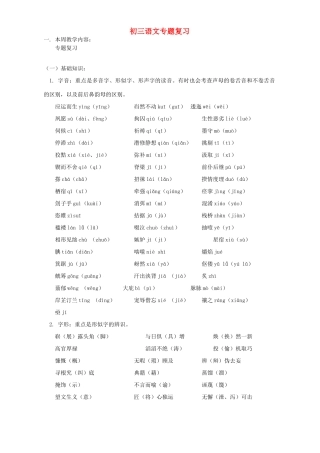初三语文专题复习 人教版 试题