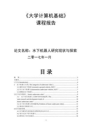 水下机器人研究现状与探索