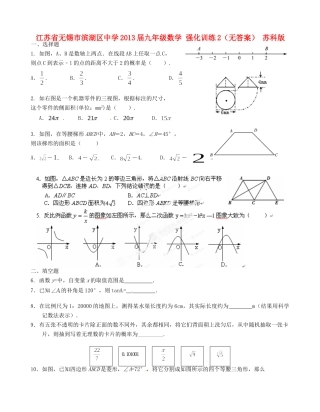 九年级数学 强化训练2 苏科版试卷