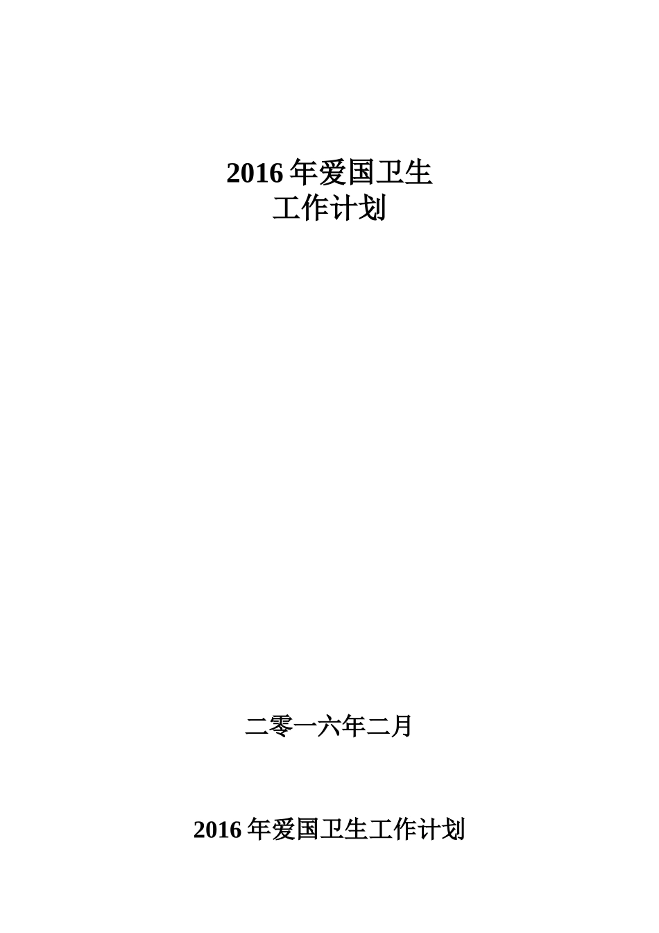 2016年爱国卫生工作计划_第1页