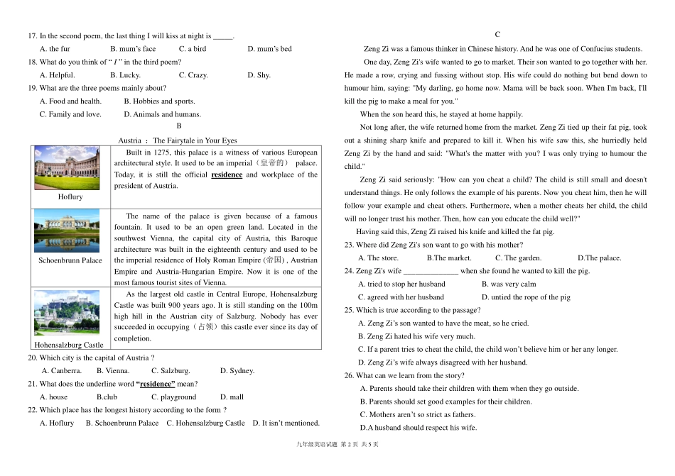 中考英语模拟试卷(pdf，无答案)试卷_第2页