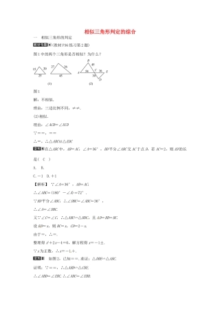 九年级数学下册 专题十六 相似三角形判定的综合同步测试 (新版)新人教版试卷