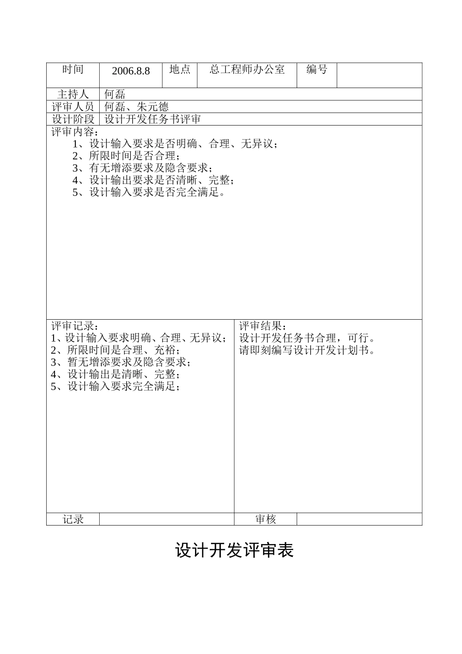 设计开发评审表_第2页
