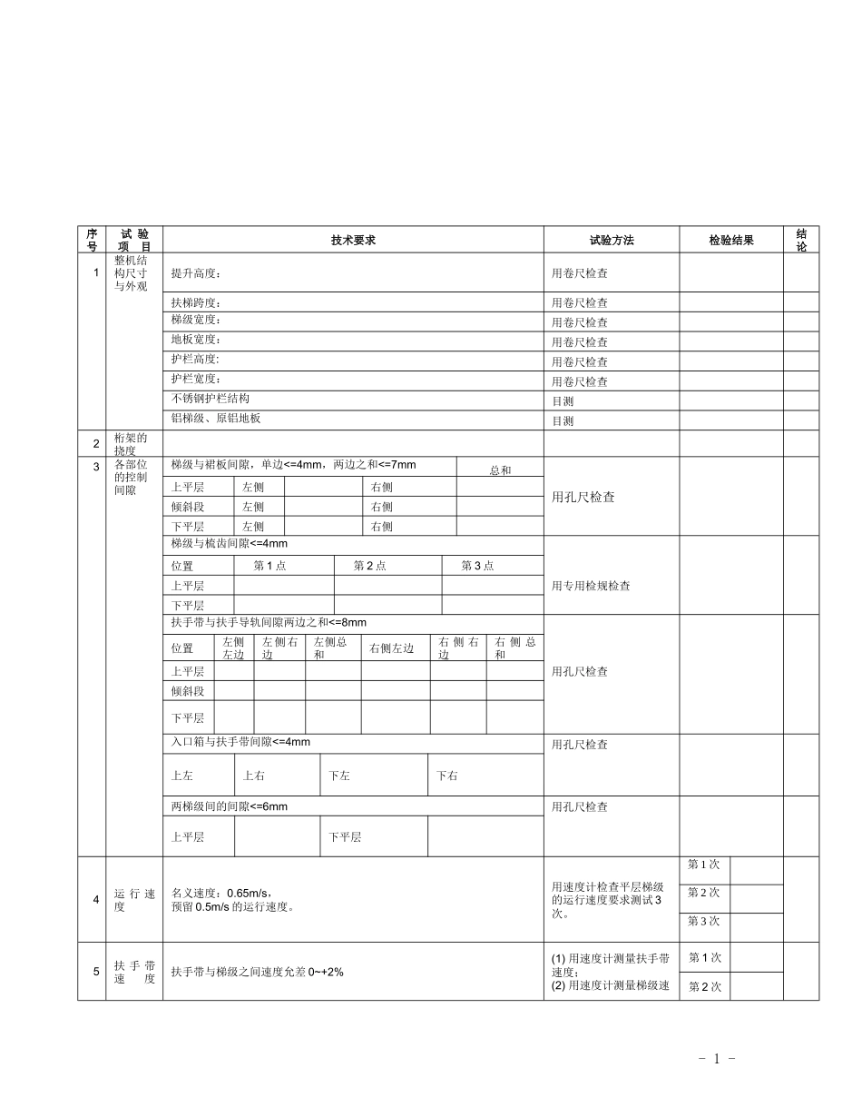 扶梯验收表格_第1页