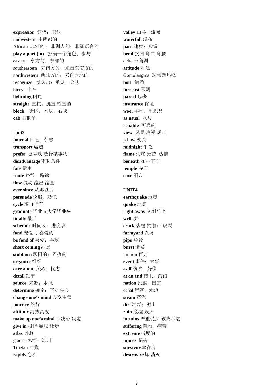 高中英语课本单词表必修一到选修8_第2页