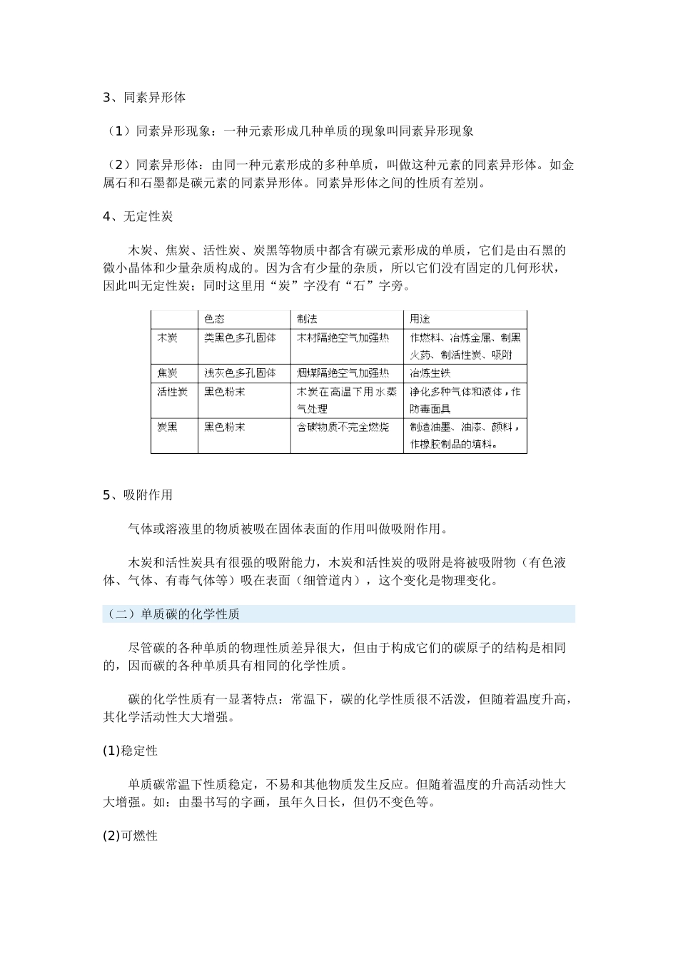 九年级化学金刚石　石墨　活性炭和单质碳的化学性质一周强化试卷_第2页