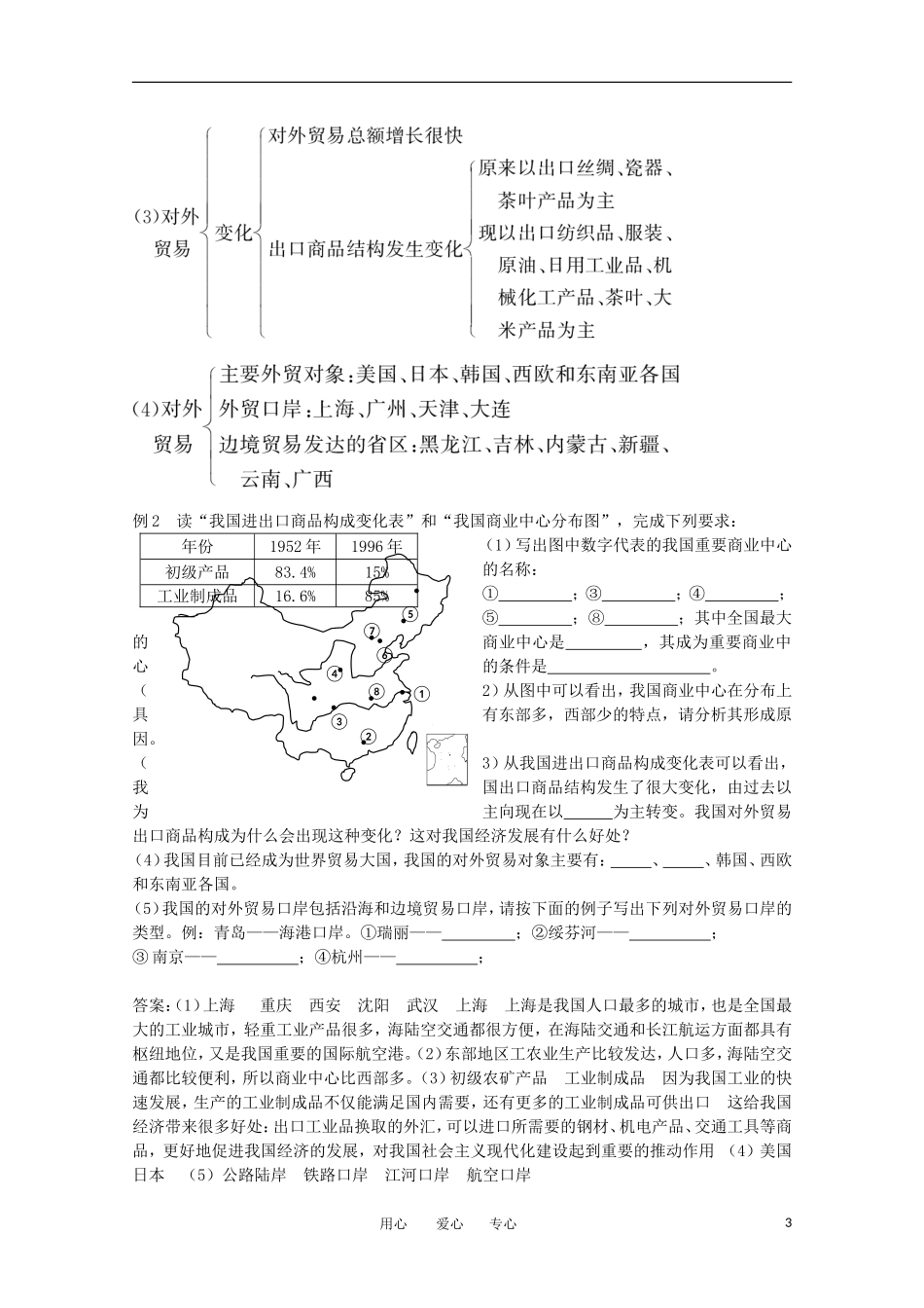 高三地理-中国地理-中国的交通-商业-旅游业教学案一体化-鲁教版_第3页