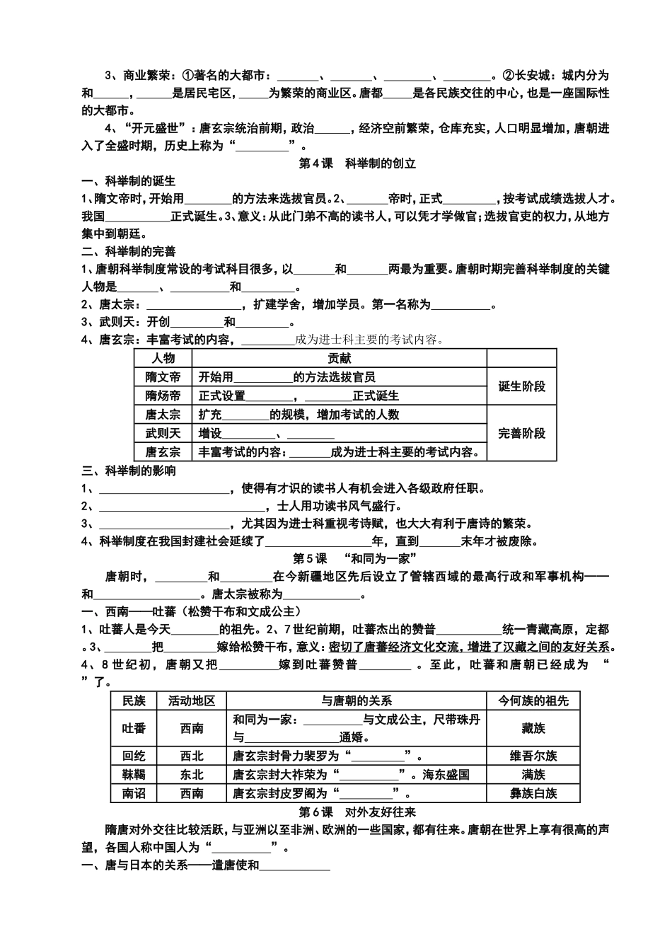 七年级下册历史知识要点归纳总结1-11课_第2页