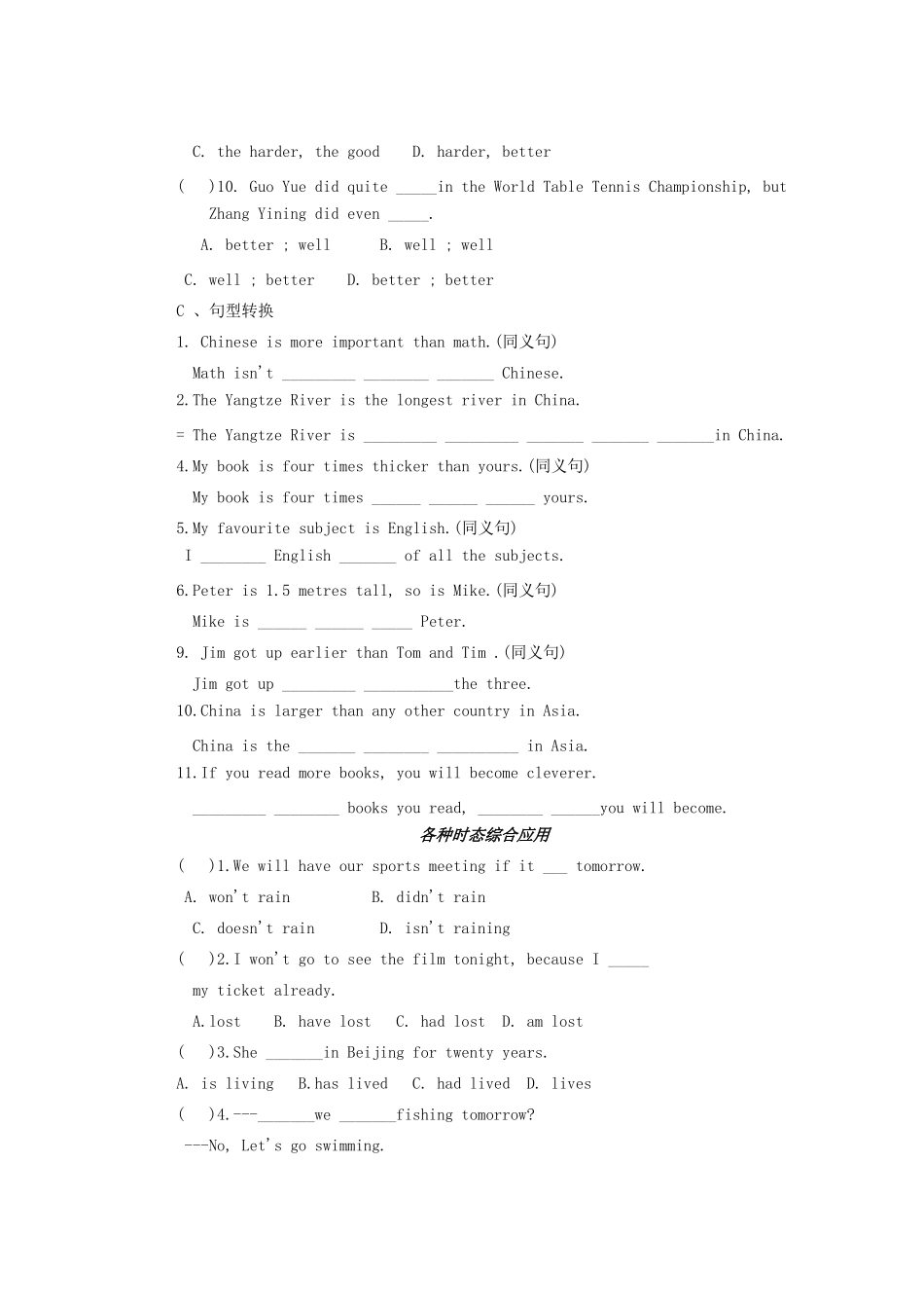 中考英语专项复习1 人教新目标版试卷_第2页