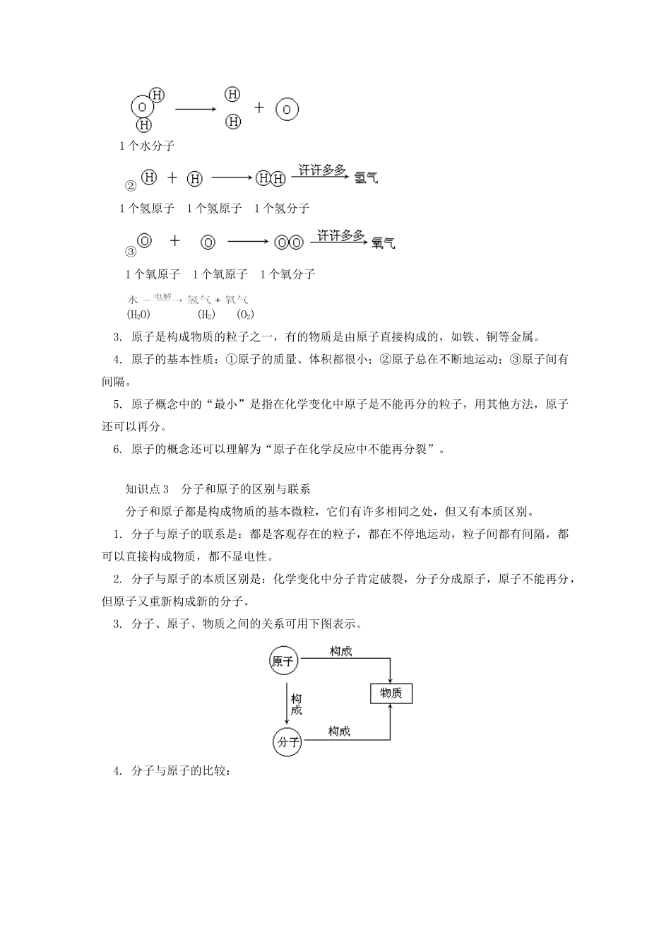 九年级化学分子和原子知识精讲试卷_第2页