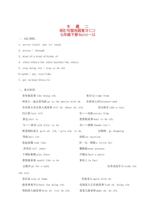 九年级下册 Unit1-12试卷
