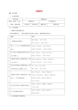 中考英语 第三部分 专题探究复习试卷