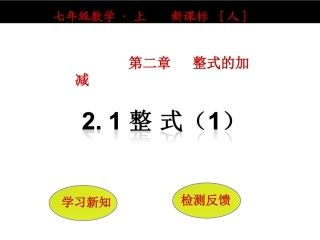 人教版七年级数学上册2.1整式第一课时
