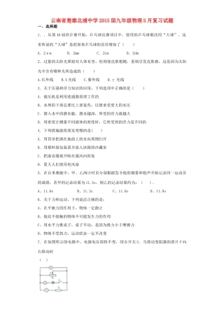 九年级物理5月复习试卷试卷