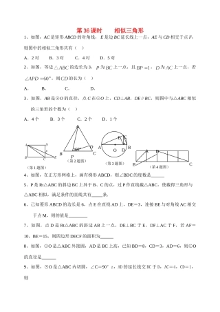 初中数学同步复习指导用书 第36课时相似三角形 苏教版 试题