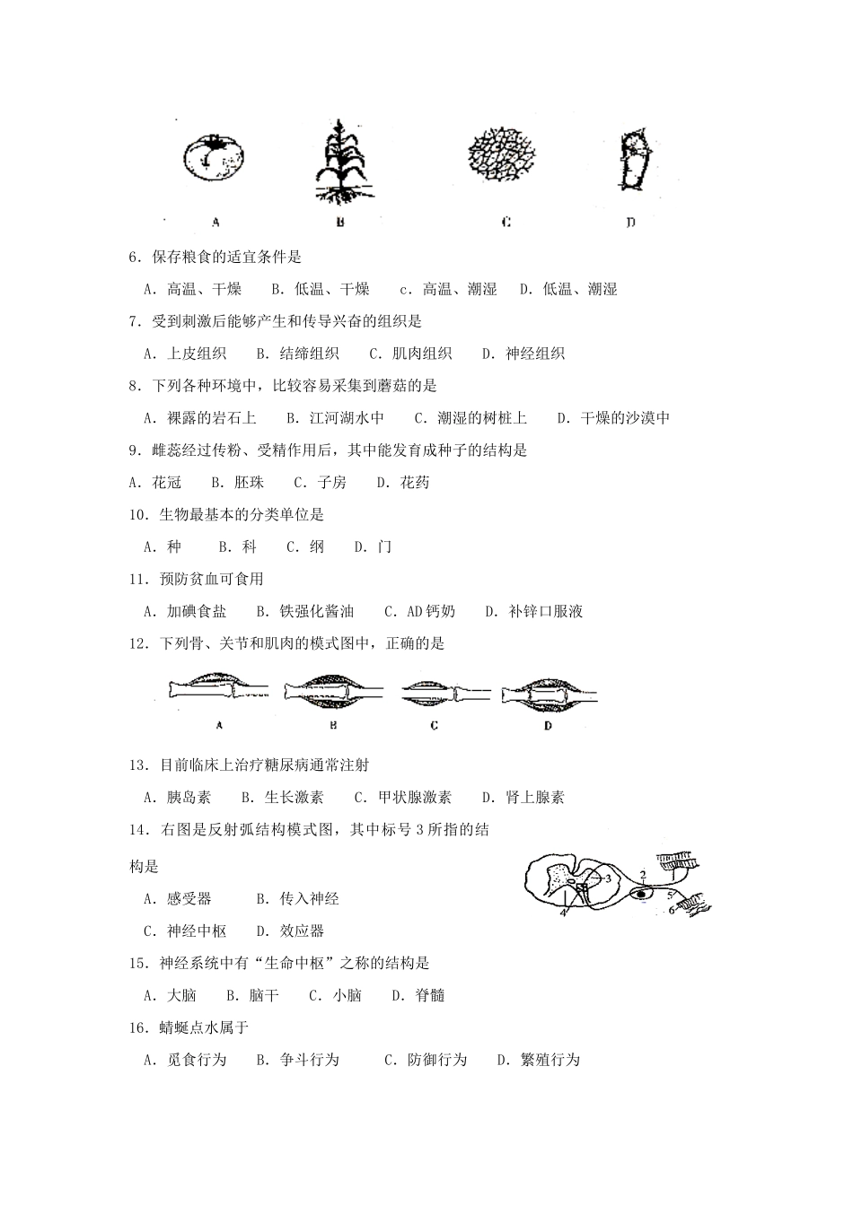 初中结业考试 试题_第2页