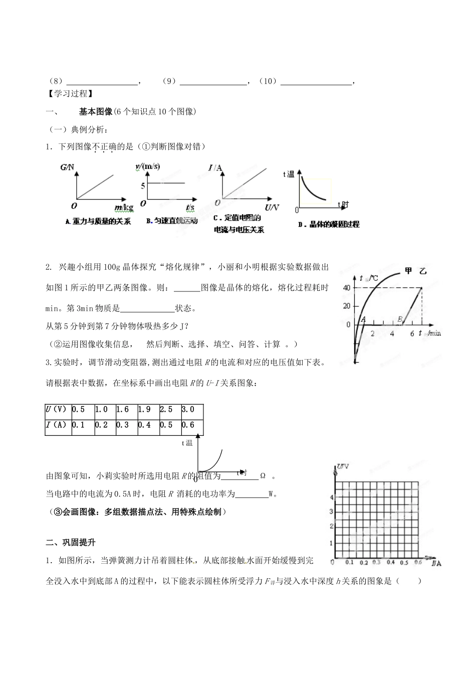 中考物理总复习 图像专题试卷_第2页