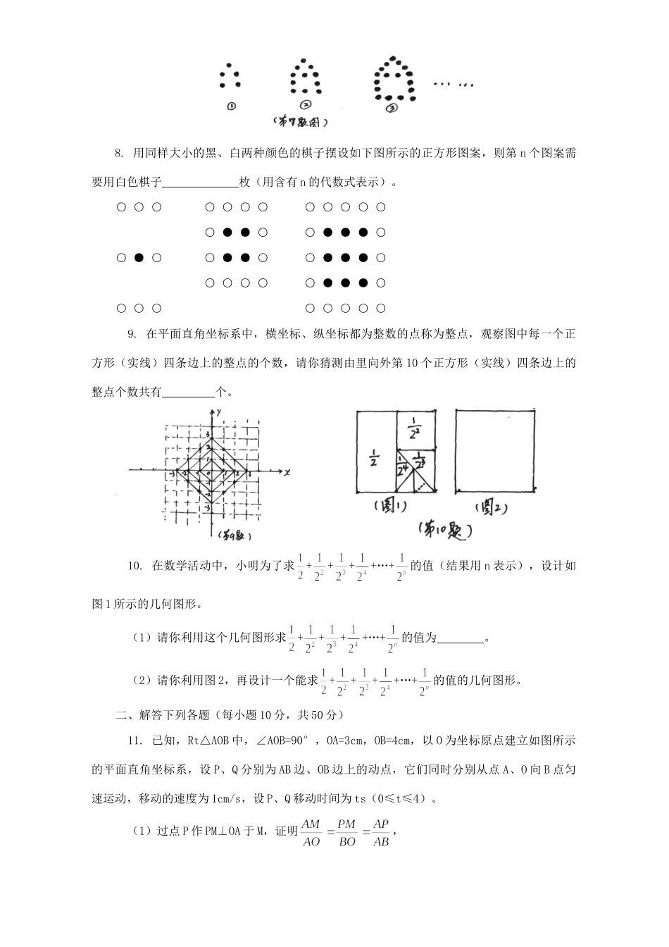 九年级数学总复习探索性专题单元测试 北师大版试卷_第2页