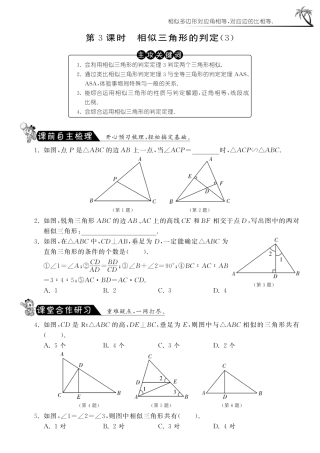 九年级数学下册 2723 相似三角形的判定(3)测试卷(pdf) 新人教版试卷