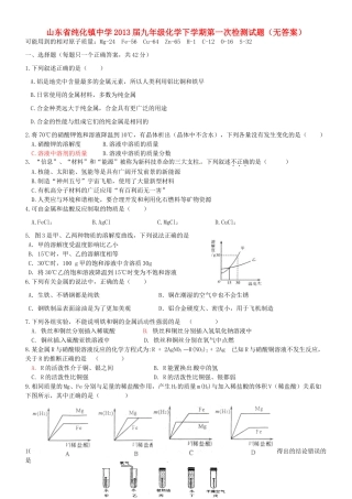 九年级化学下学期第一次检测试卷试卷
