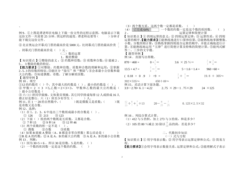2010-年小学数学总复习知识要点及题型举例1_第2页