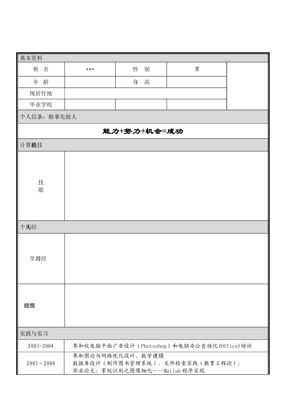 个人简历-个人履历-求职简历模板大全-(word版)_第3页