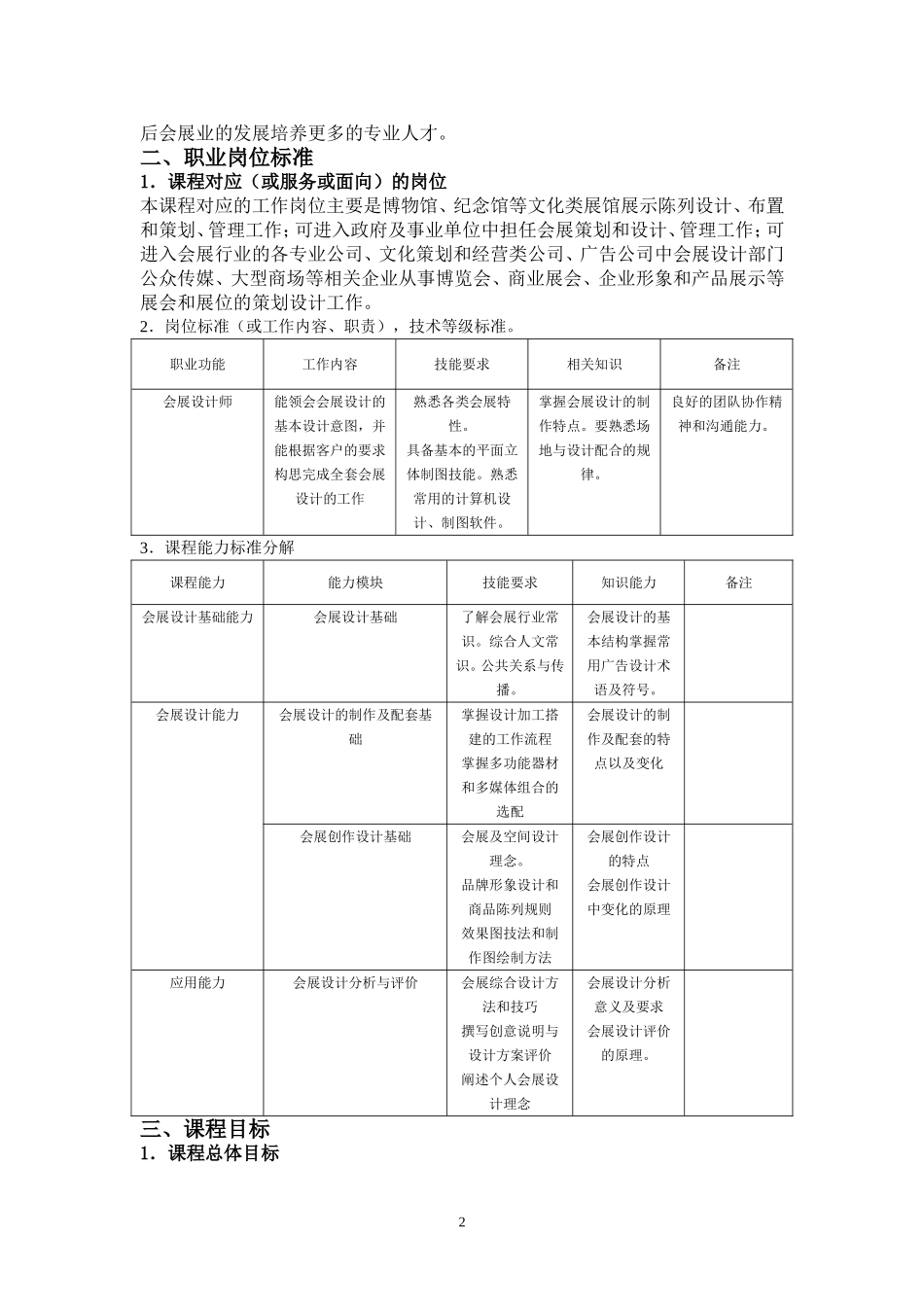会展设计课程标准_第2页
