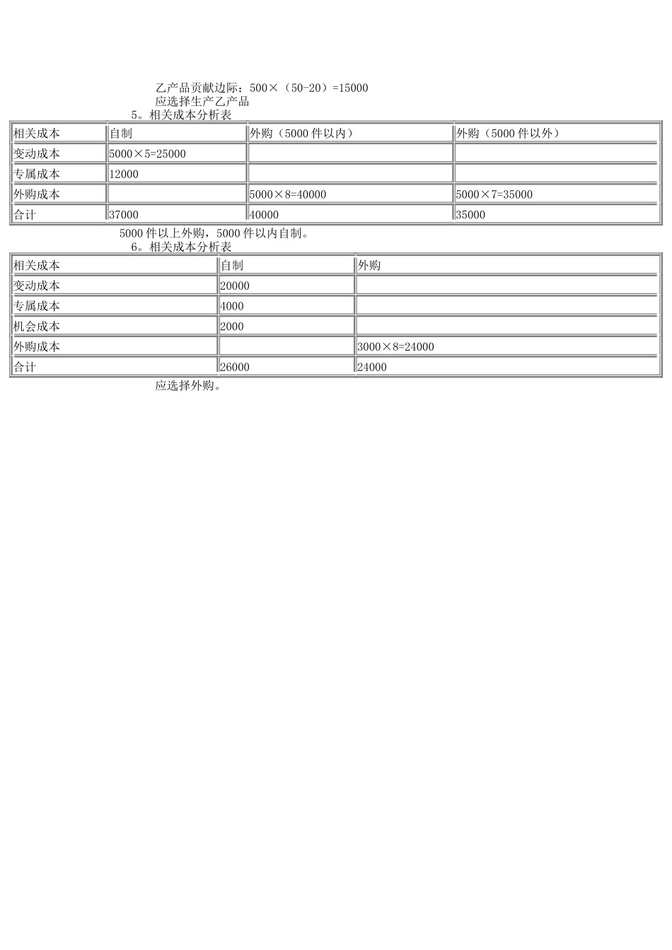 成本预测综合测试题参考答案_第3页