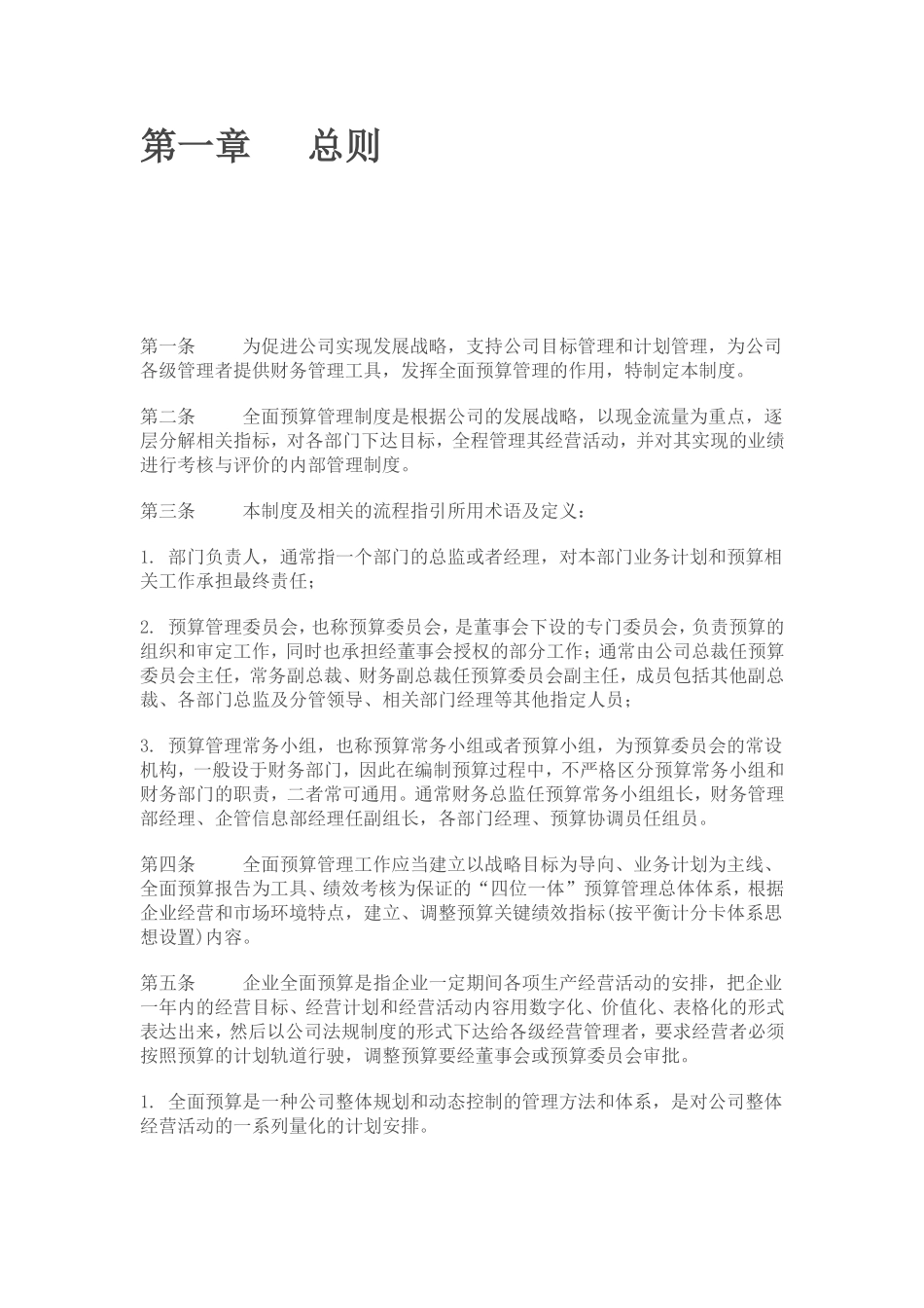 公司全面预算管理制度_第2页