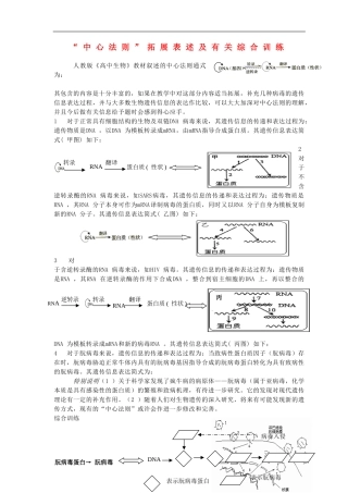 高中生物-中心法则素材-新人教版