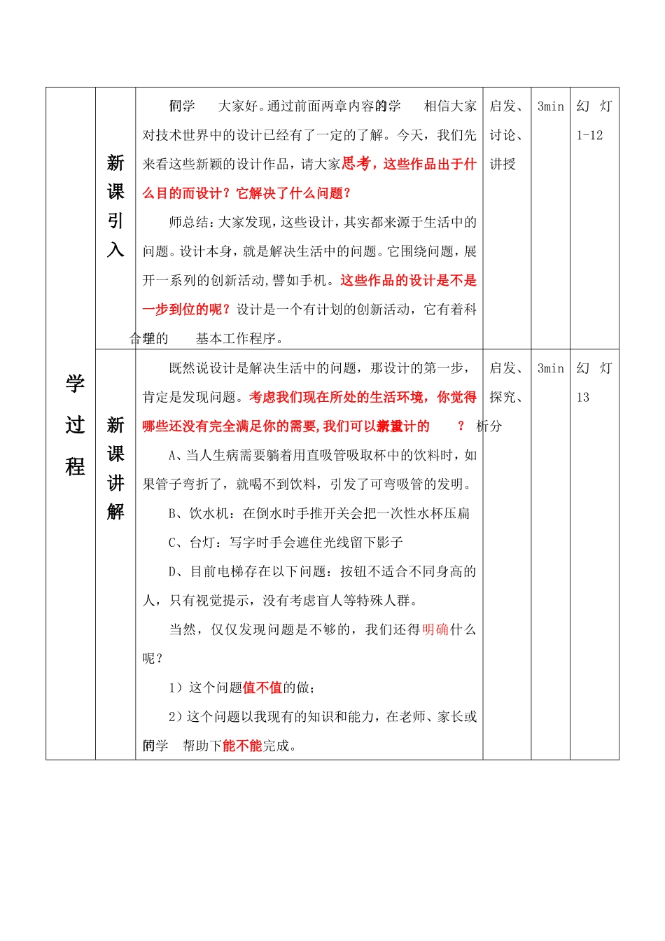 《设计的一般过程》教学设计_第3页