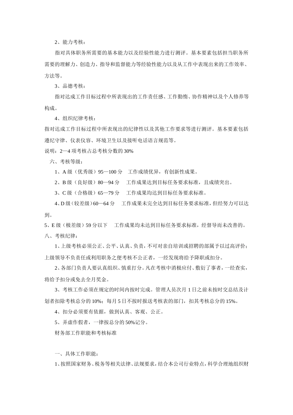 财务人员绩效考核方案财务人员绩效考核方案_第2页