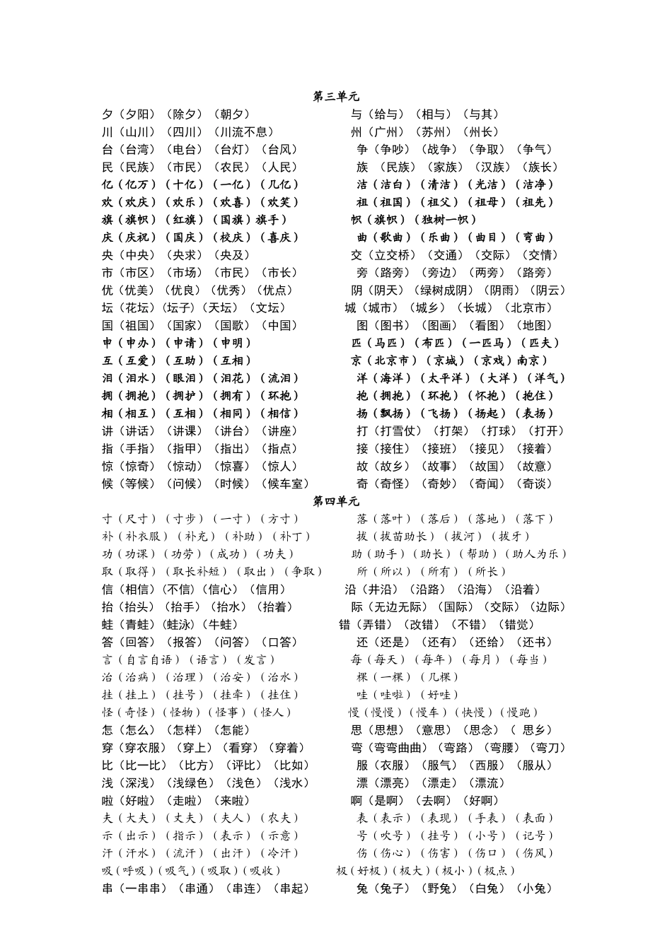 二年级上册语文词语表_第2页