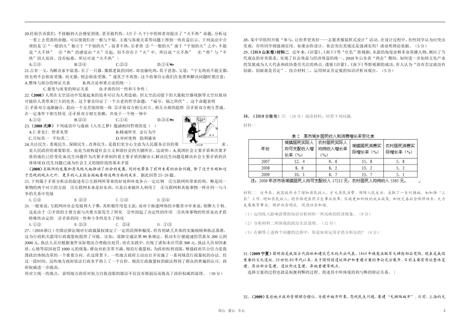 高三政治《矛盾观和创新意识》高考题练习-新人教版必修4_第2页