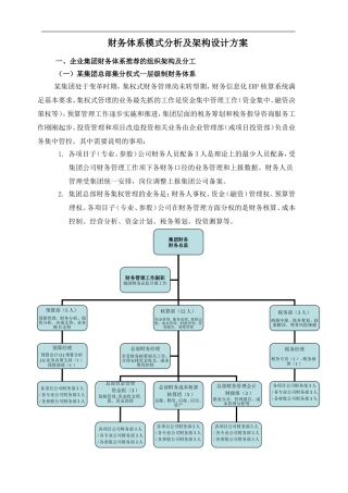 财务体系模式及组织架构方案--(设计+整理丰富版)