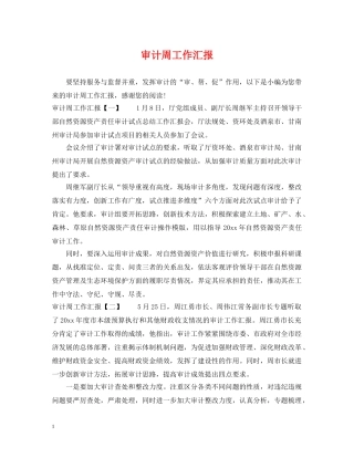 审计周工作汇报 
