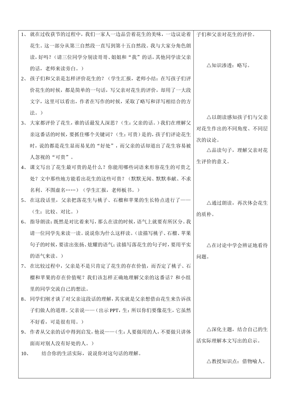 《落花生》第一课时教学设计及反思_第3页