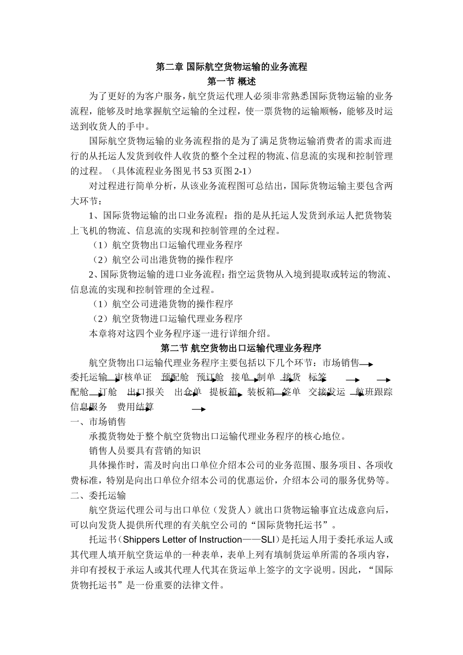国际航空货物运输的业务流程_第1页