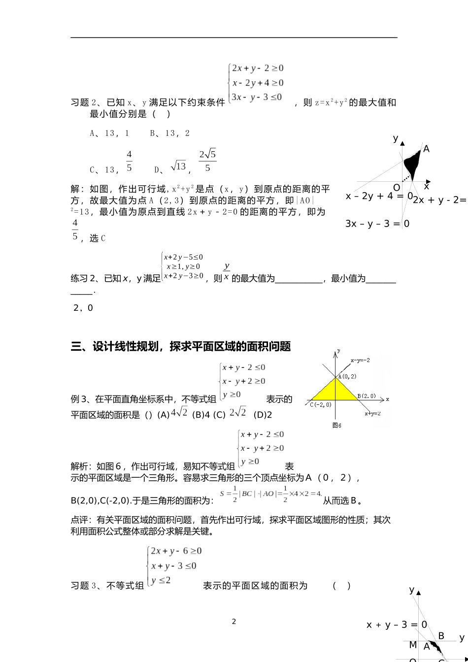 高考线性规划题型归纳_第2页