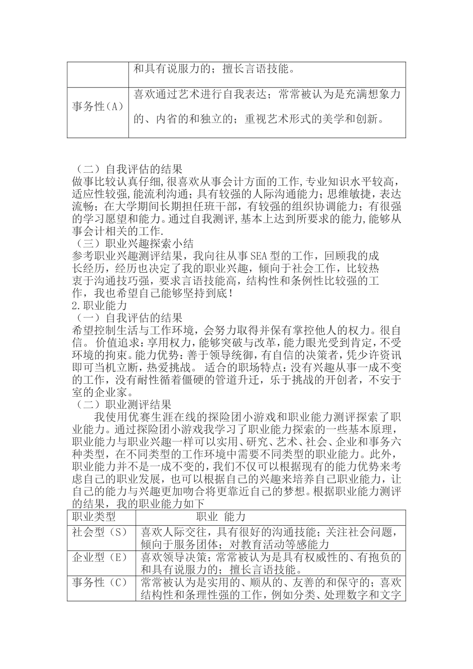 大学生职业生涯规划书(会计学类)_第2页