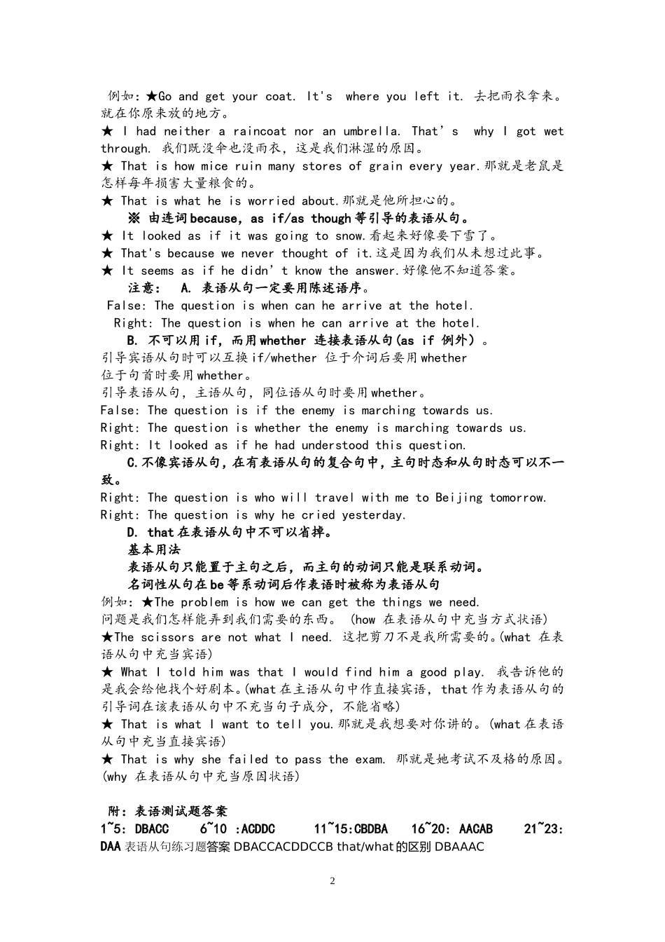表语从句讲解及专项练习_第2页