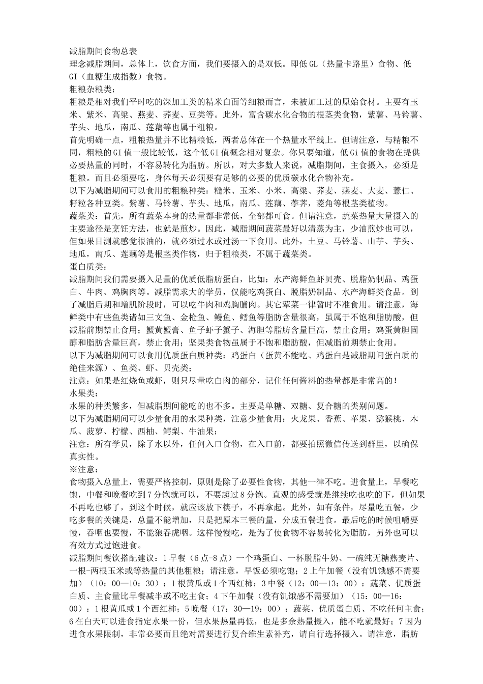 减脂期间食物总表_第1页