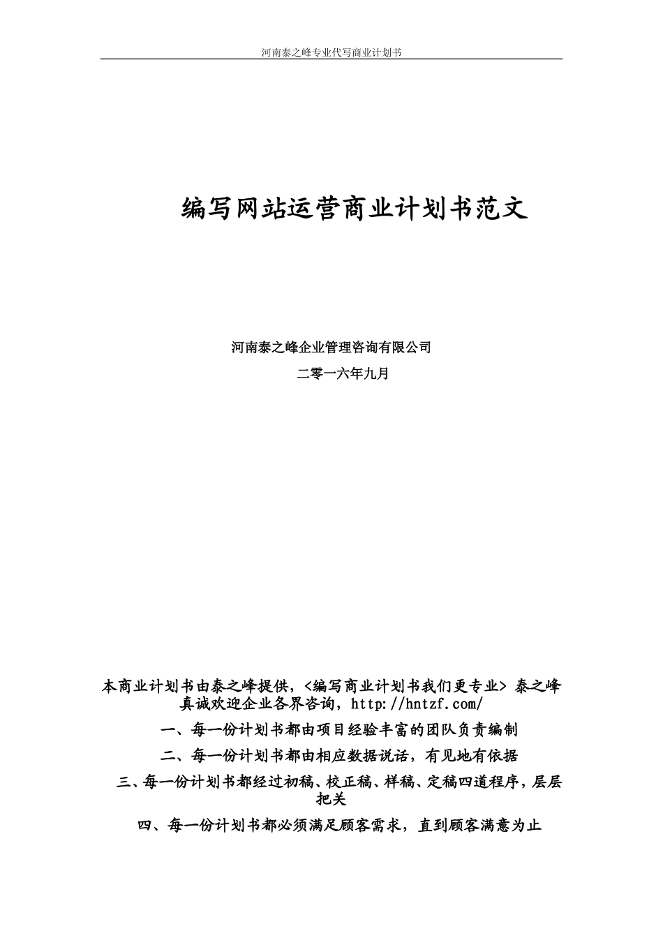 编写网站运营商业计划书范文_第1页