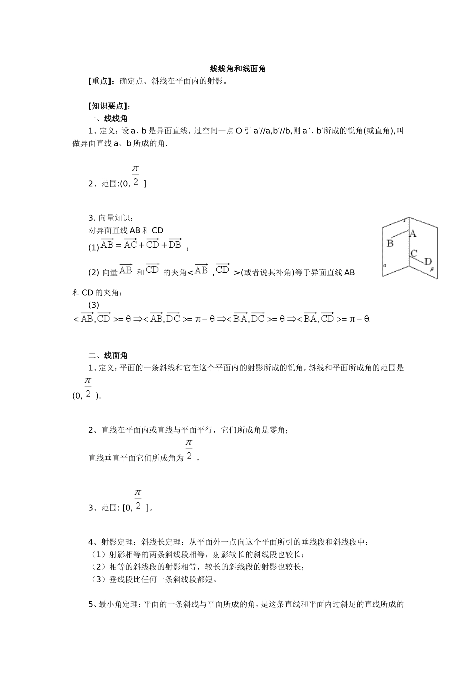 线线角和线面角_第1页
