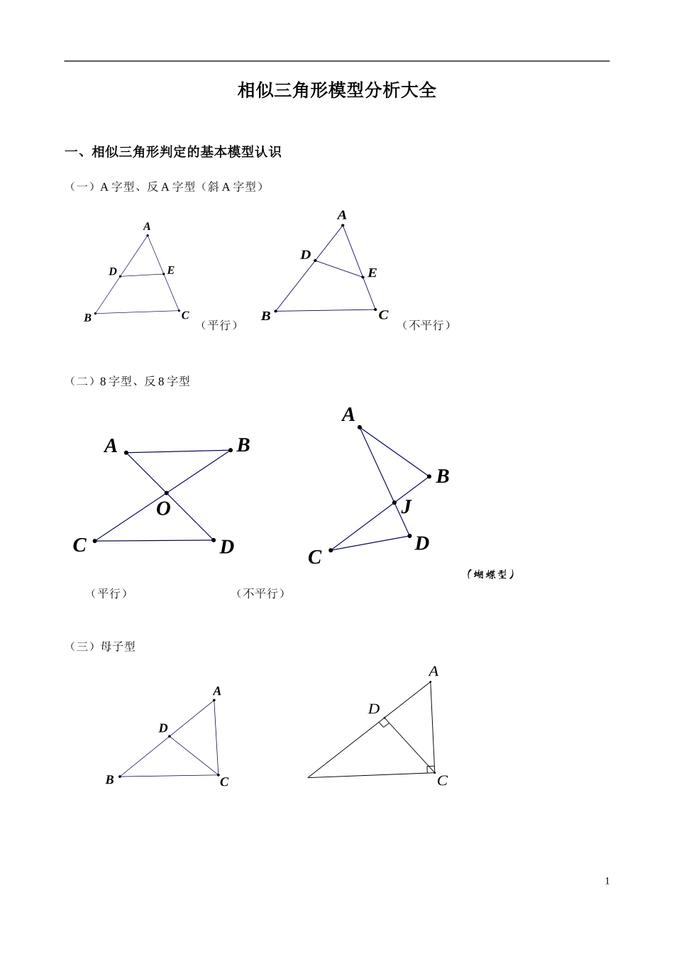 相似三角形模型分析大全(非常全面-经典)_第1页