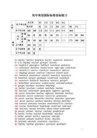 初中英语音标发音表及发音规则