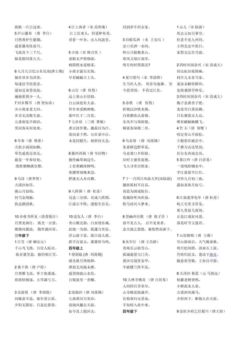 小学必备古诗_第2页