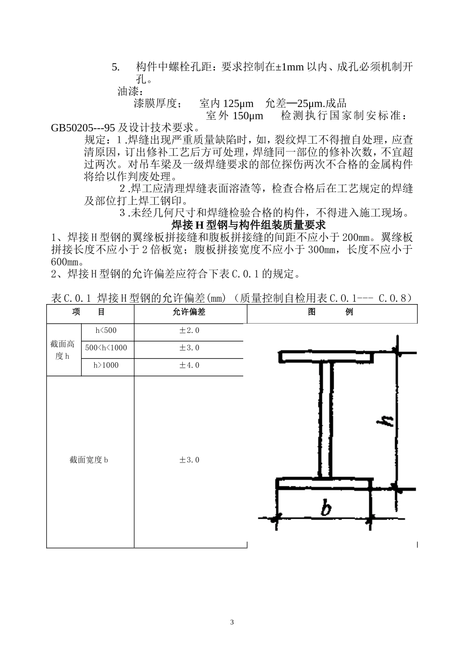 钢结构制安、油漆质量自检查表格2005-11-28_第3页